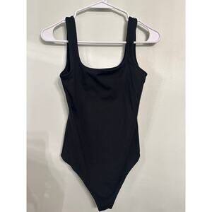 Abercrombie & Fitch Black Bodysuit Women’s Medium Soft A&F Scoop Neck Stretch